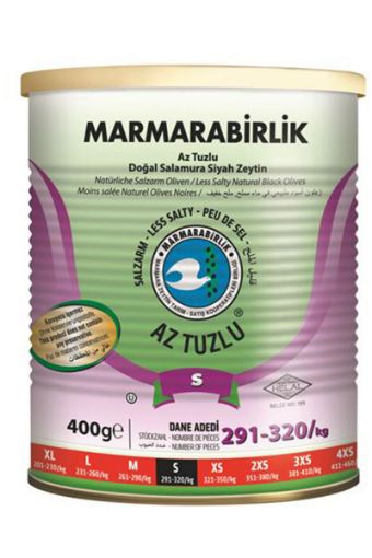 MARMARABİRLİK AZ TUZLU SİYAH ZEYTİN 400 GR. ürün görseli