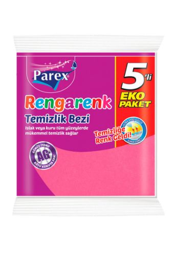 PAREX TEMİZLİK BEZİ RENGARENK 5'Lİ. ürün görseli