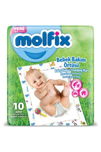 MOLFİX 60x60 CM BEBEK BAKIM ÖRTÜSÜ 10'LU. ürün görseli