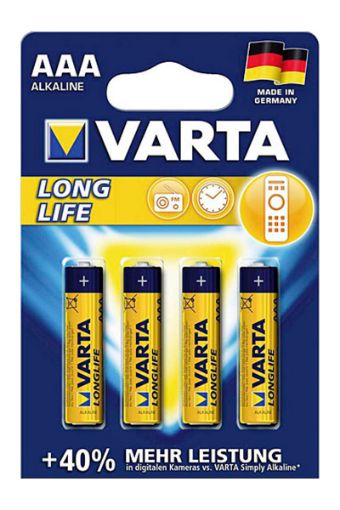 VARTA LONGLIFE İNCE PİL AAA 4'LÜ. ürün görseli