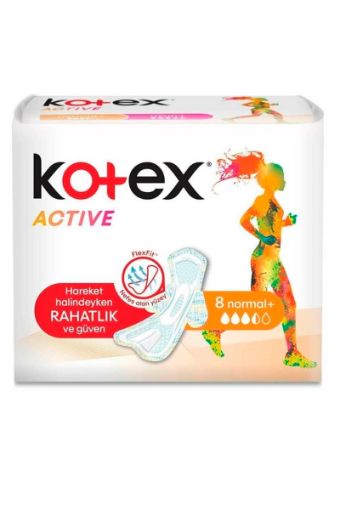 KOTEX ACTIVE SINGLE NORMAL 8'Lİ. ürün görseli