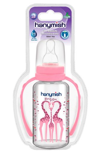 HANYMISH KULPLU CAM BİBERON 125 ML. ürün görseli