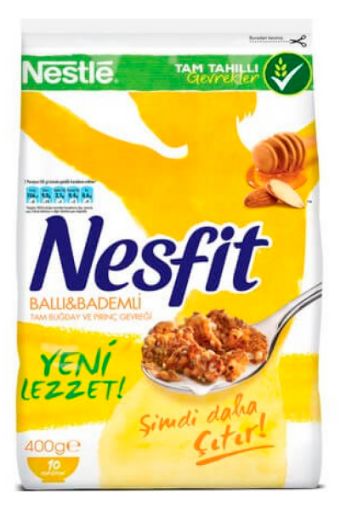 NESTLE NESFİT TAM BUĞDAY PRİNÇ GEVREĞİ BALLI BADEM 400 GR. ürün görseli