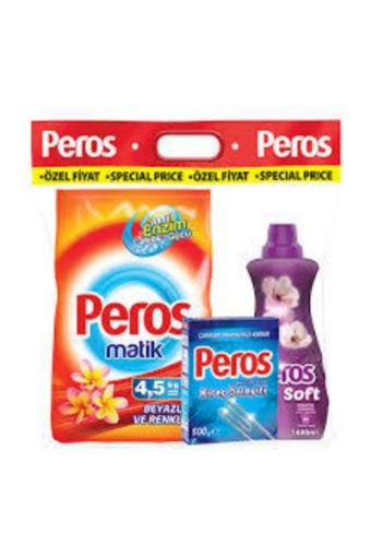 PEROS SET(DETERJAN, KİREÇ ÖNLEYİCİ ,YUMUŞATICI. ürün görseli