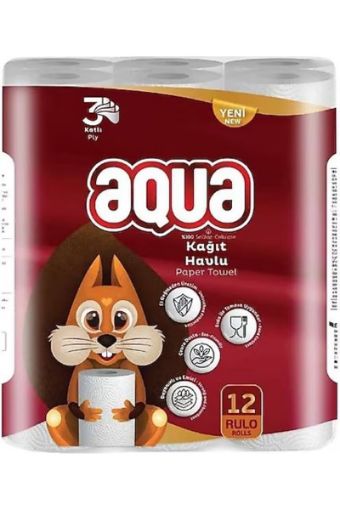 Aqua 3 Katlı 12'li Kağıt Havlu. ürün görseli