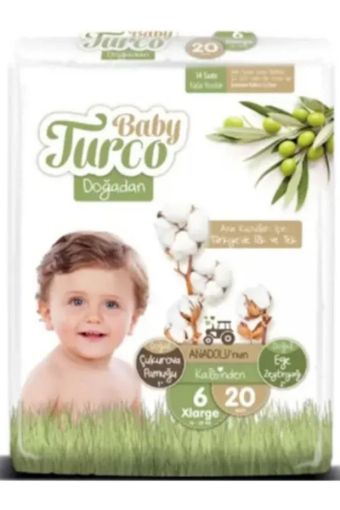 Baby Turco Bebek Bezi Doğadan Beden:6 (16 KG) Xl 20 Adet Jumbo. ürün görseli